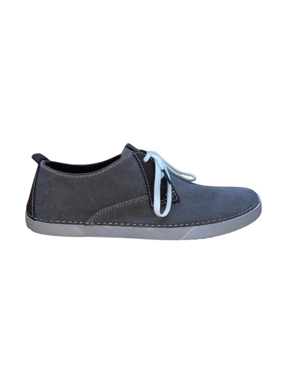 Clarks Men’s Gray & Brown Canvas Lace-Up Neelix Vibes Casual Shoes Size 10M